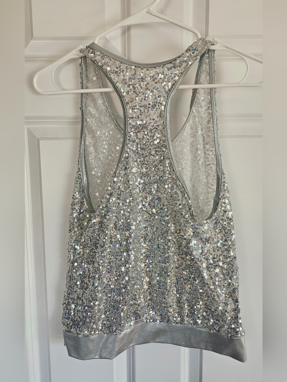 Weissman Silver Sequin Racerback Tank - Picture 2 of 3